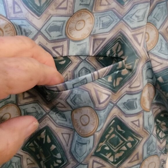 Tori Richard Button Up Dress‎ Shirt Size Large Men's Short Sleeve Polyester Blue - Picture 4 of 5